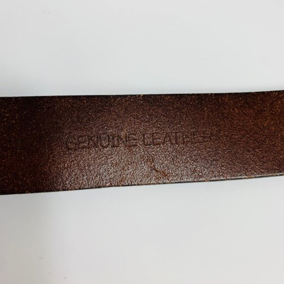 Roundtree Yorke Saddle Brown Leather Belt Sz 34 Classic Buckle Jean Casual Dress - Picture 9 of 14
